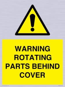 WARNING ROTATING PARTS BEHIND COVER